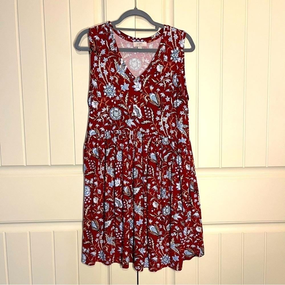 LOFT floral dress - petite medium